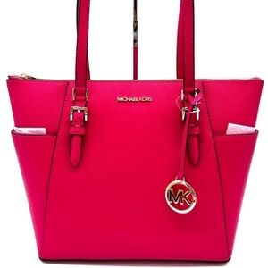 Michael Kors Large Charlotte Tote Bag Electric Pink